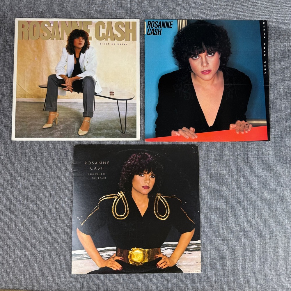 Rosanne Cash Vinyl Record Lot 3 LPs Right or Wrong Seven Year Ache NEAR MINT